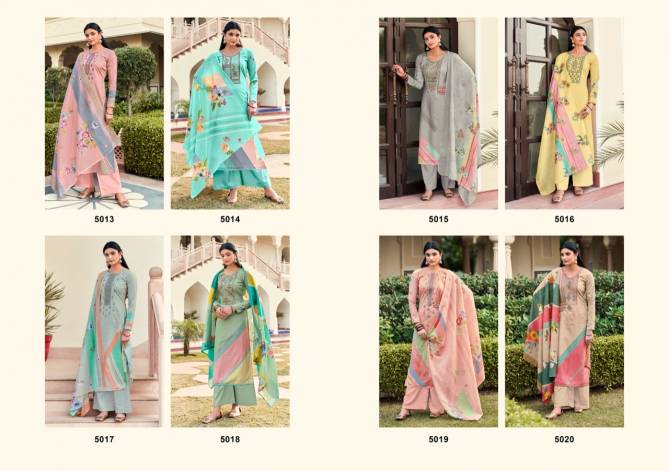 Levisha Pallavi Festive Wear Maslin Printed Heavy Work Designer Dress Material Collection